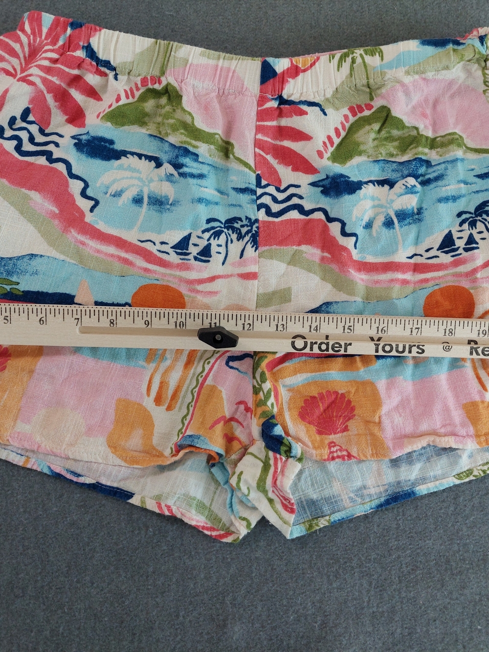 Paper Heart Tropical Linen Blend Beach Shorts Sz L - Picture 6 of 9